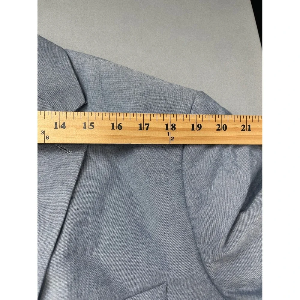 Saddlebred‎ Mens 44R Light Blue 100% Cotton 2 Button Blazer Sport Coat Gingham